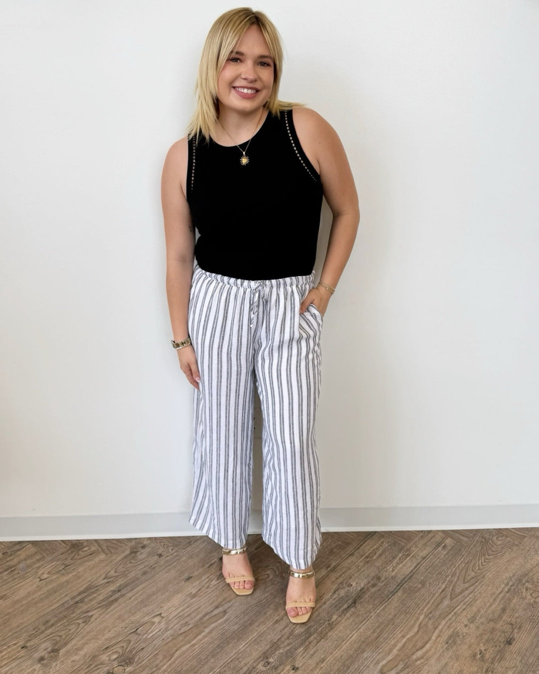 Z Supply The Perfect Striped Linen Wide Leg Pantwide leg pant