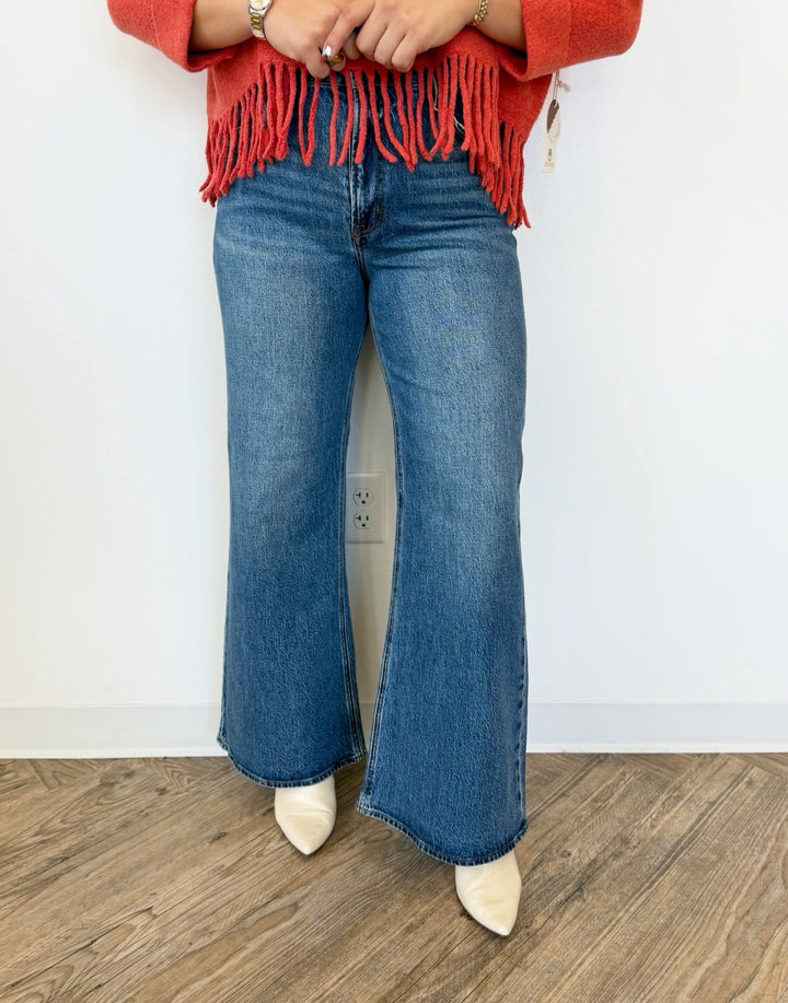 Z Supply The Stunner Mid Rise Wide Legwide leg jeans