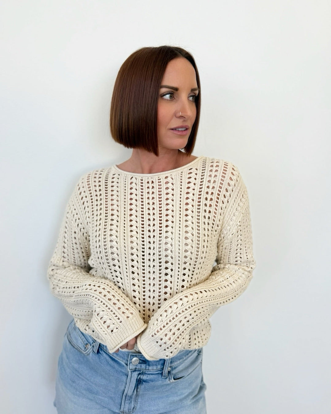 Z Supply Upland Crochet Sweaterlong sleeve knit