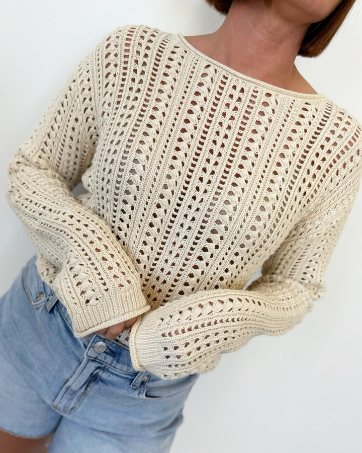 Z Supply Upland Crochet Sweaterlong sleeve knit