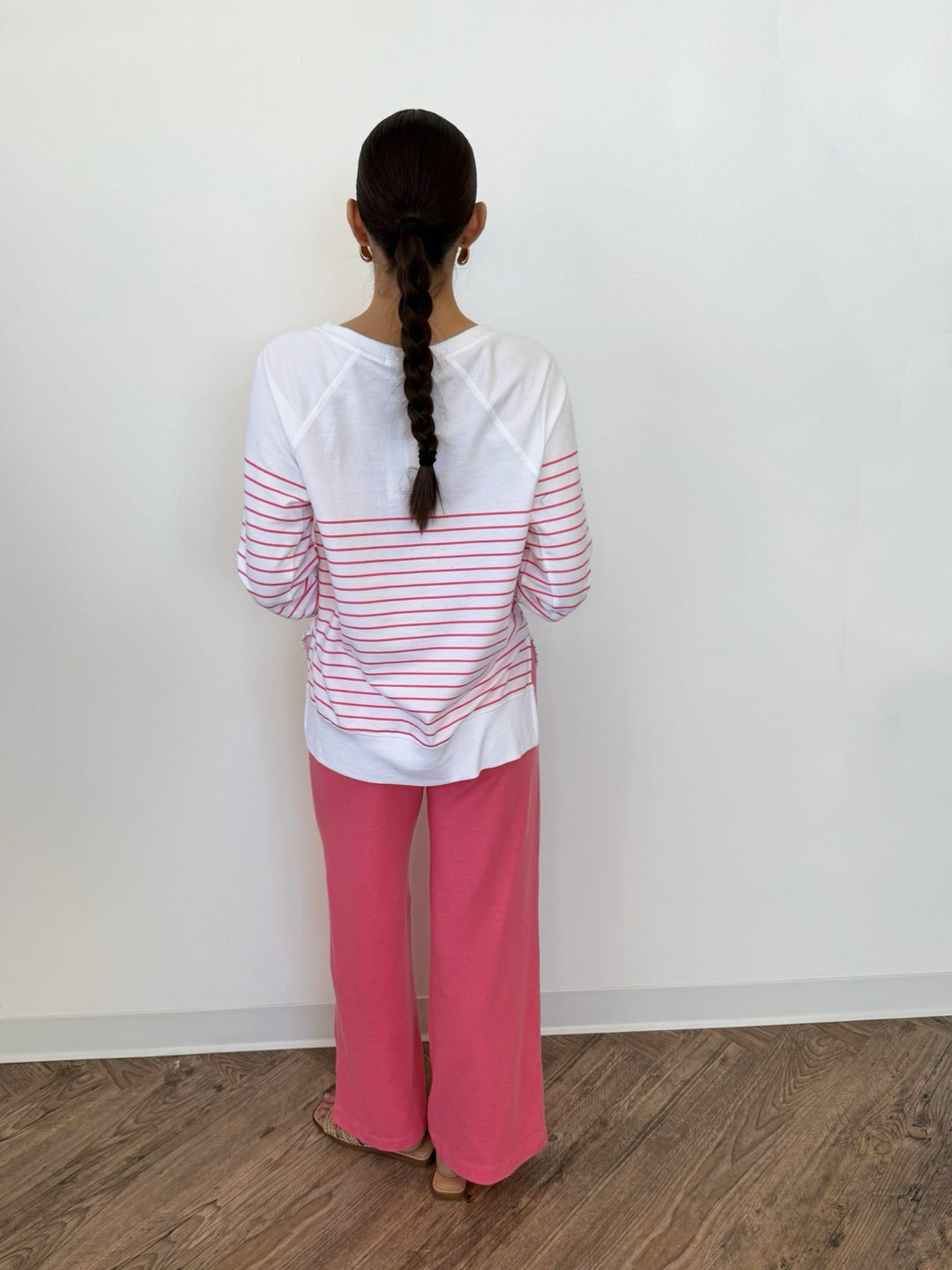 Z Supply Weekender Stripe V Necksweatshirt