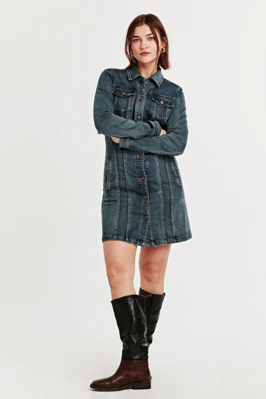 Dear John Gabrielle Button Down Denim DressDress