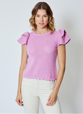 Design History Ruffle Sleeve Crewnecktops