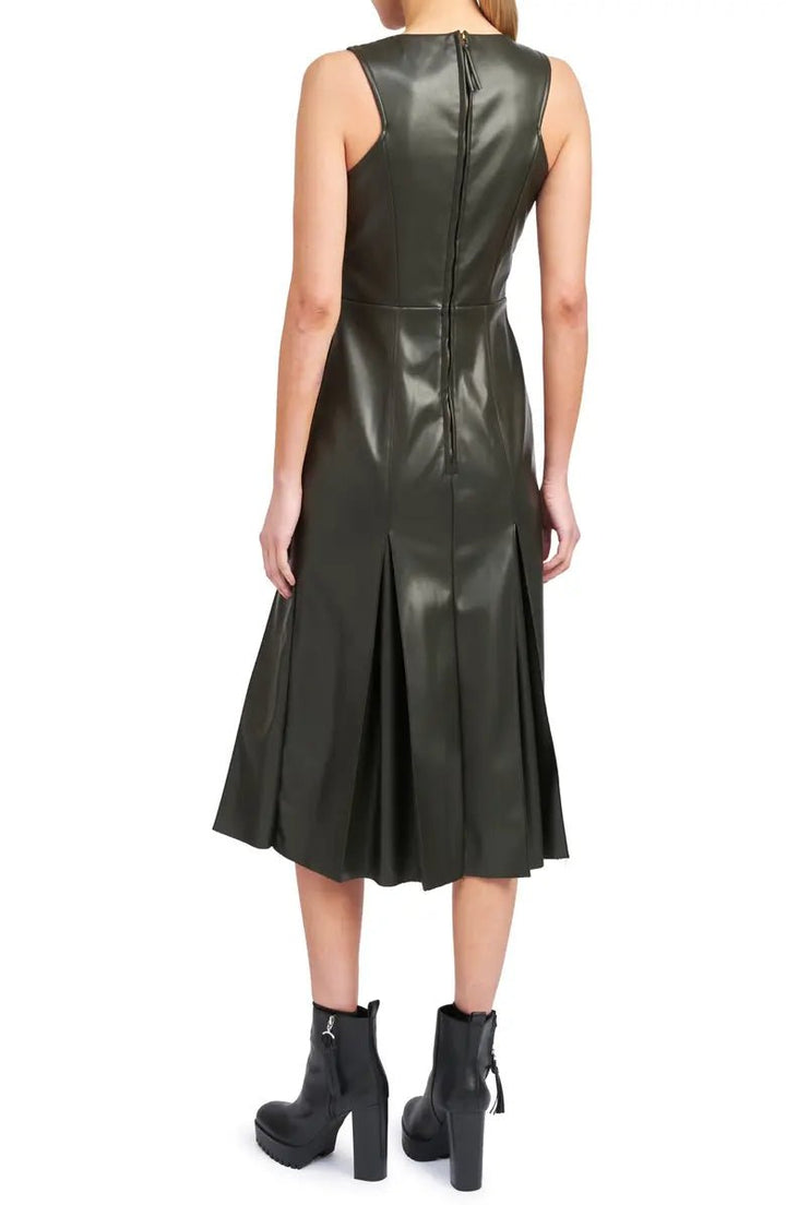 En Saison Layne Faux Leather Midi DressMidi Dress