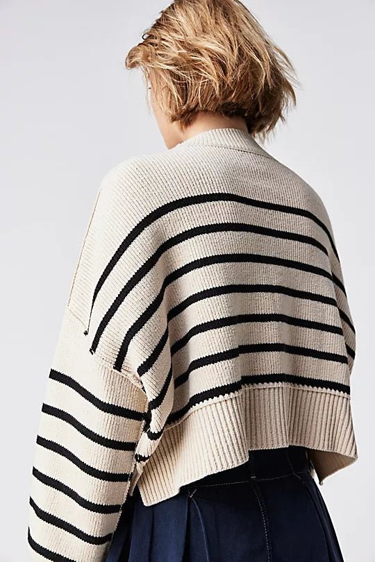 Free People Easy Street Stripe Crop PulloverSweater