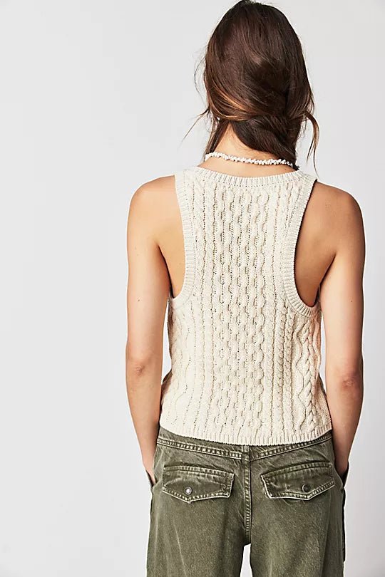 Free People Women's High Tide Cable Knit Sweater Tank