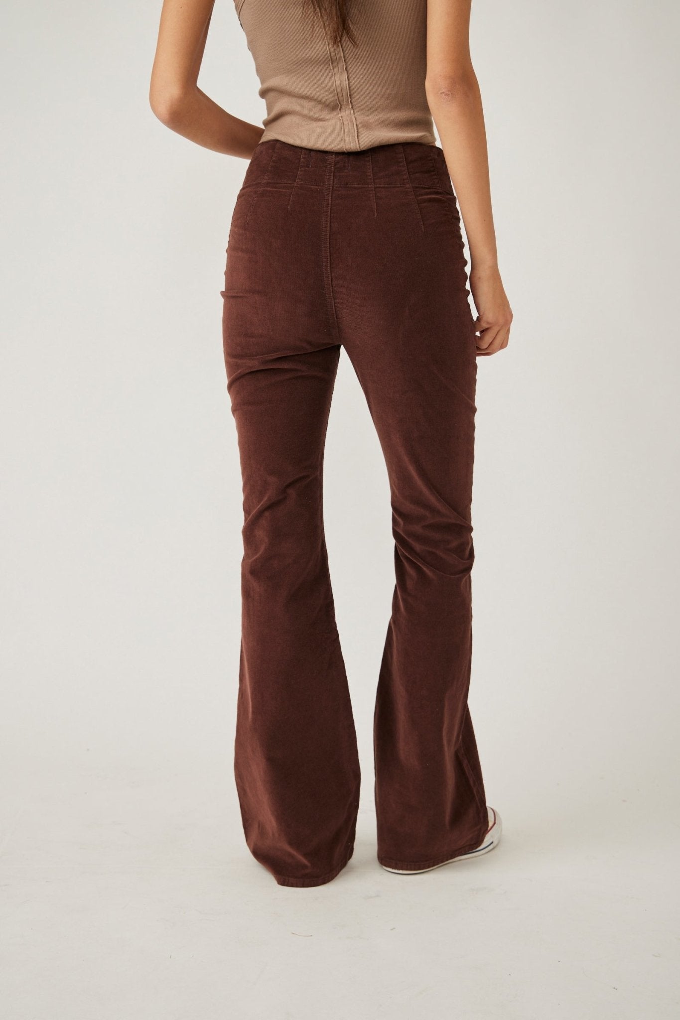 Free People Jayde Cord Flare Jeans At Free People In Dried Basil