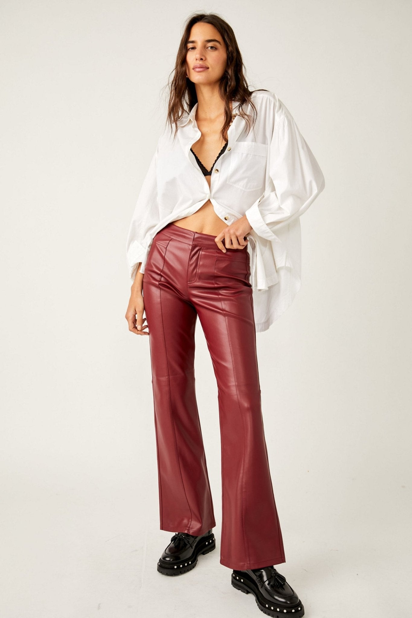 Don't Make Assumptions Rewash Mid-Rise Faux Leather Pants (Black) · NanaMacs