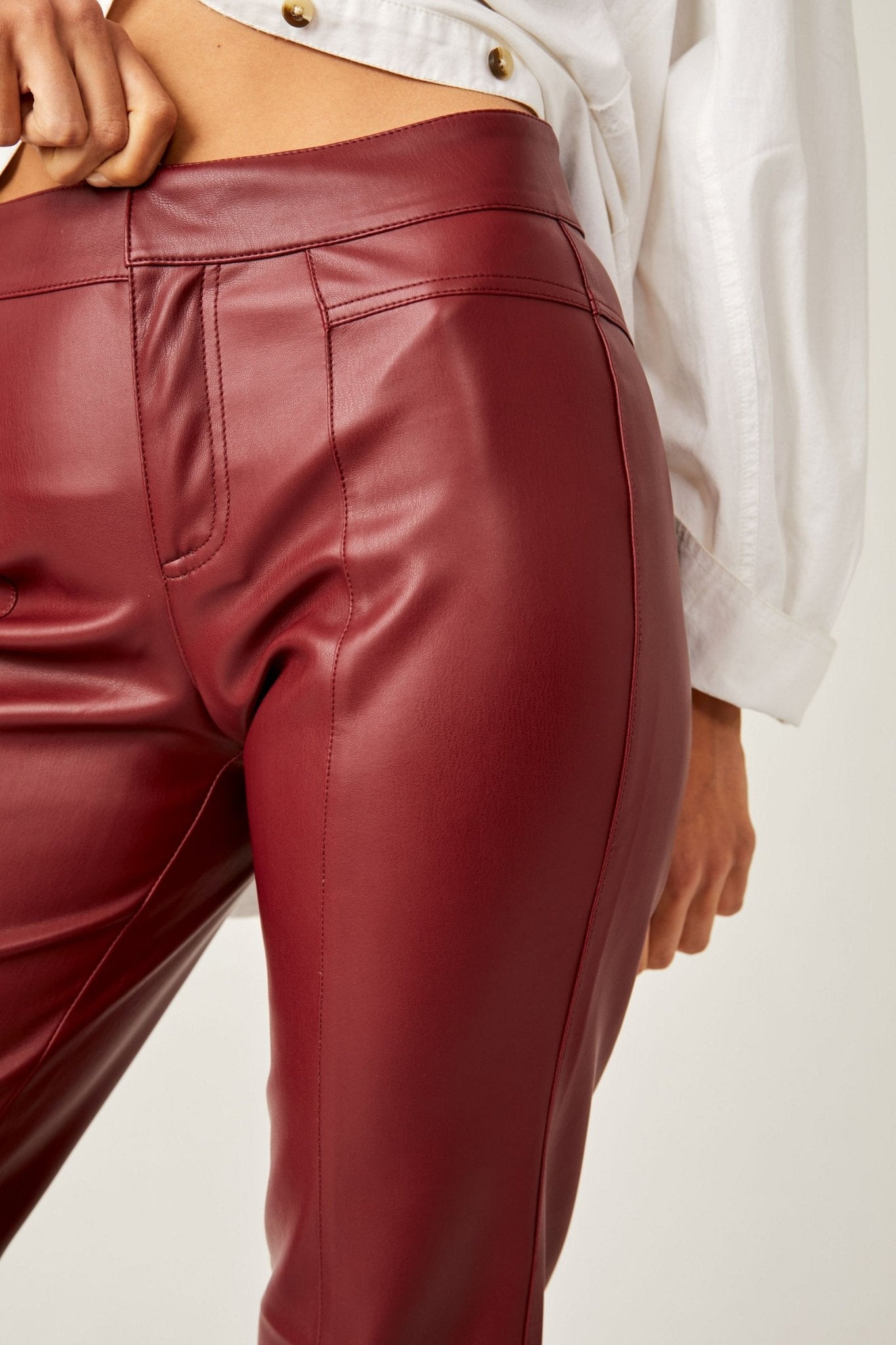 Free people shop vegan leather leggings