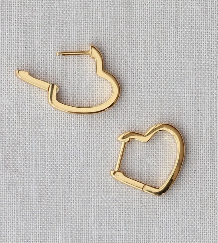 Kris Nations Open Heart Hinged Huggie HoopsEarrings