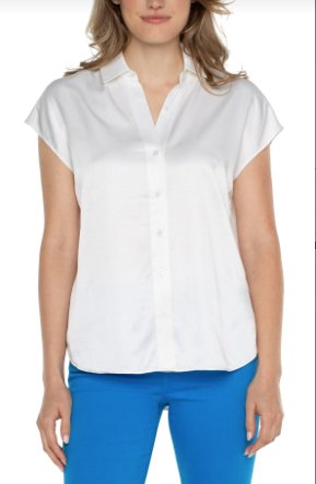 Liverpool Dolman Blouse with Collar and Button Fronttops