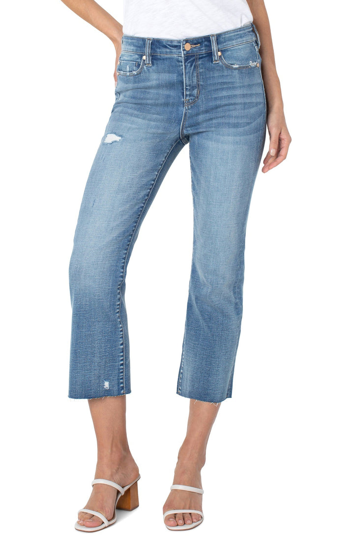 Liverpool Hannah Crop Flare With Cut HemDenim Jeans