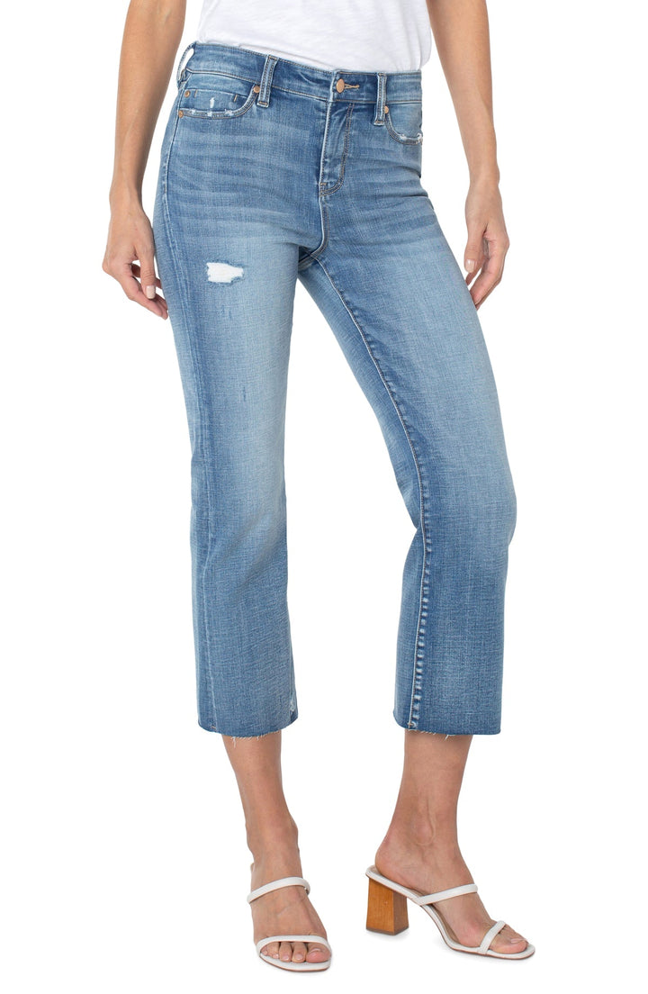 Liverpool Hannah Crop Flare With Cut HemDenim Jeans