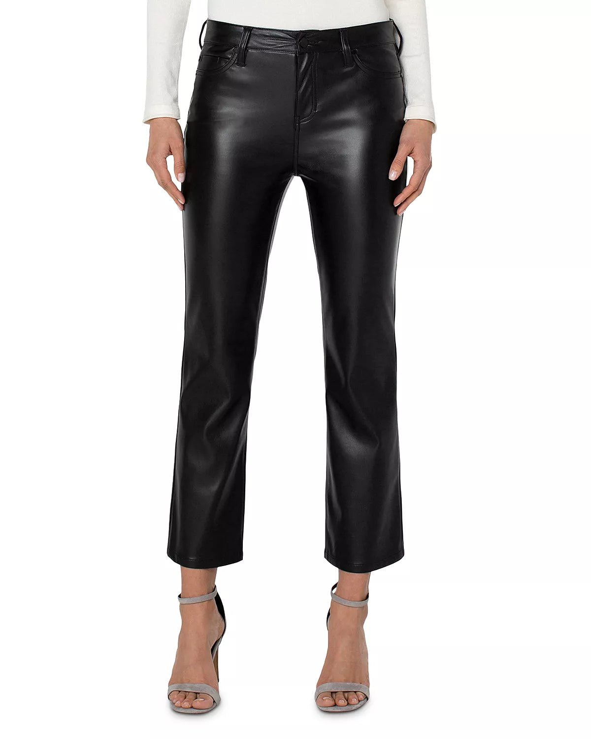 Liverpool Hannah Faux Leather Straight Ankle Pantsleather pants