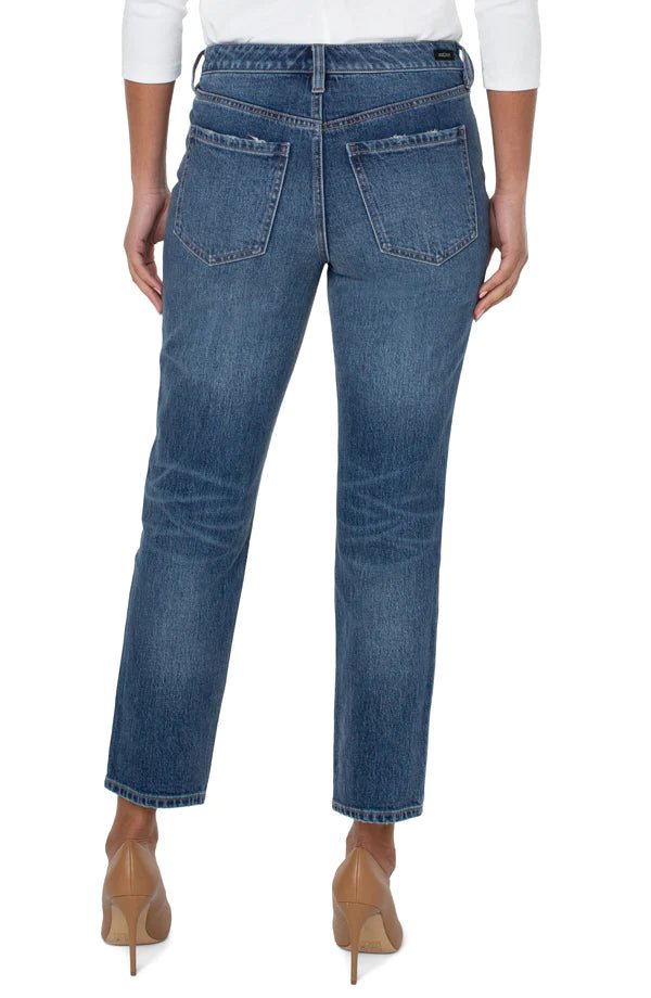 Liverpool Hi-Rise Non-Skinny Skinny w/ Exposed Button Flydenim