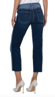 Liverpool Kennedy Crop Straight With Fray HemDenim Jeans