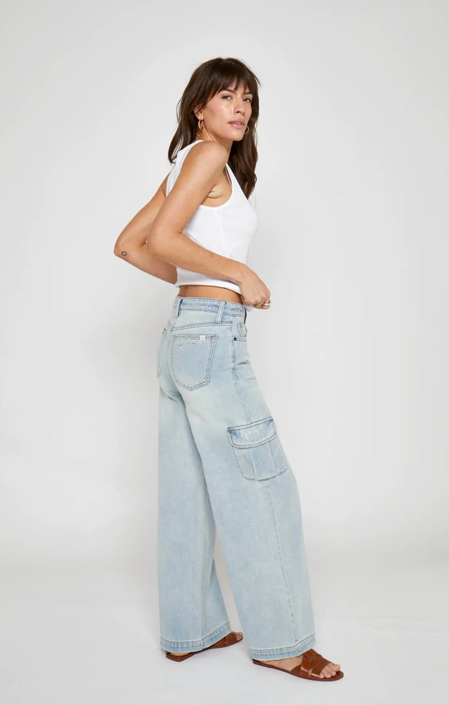Oliver Logan Wide Leg Jeans the Madison Cargo in Hotel CaliDenim Jeans