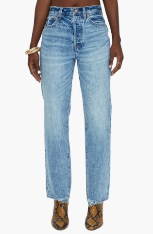 Pistola Cassie Embellished High Waist Ripped Straight Leg Jeans in Bramble