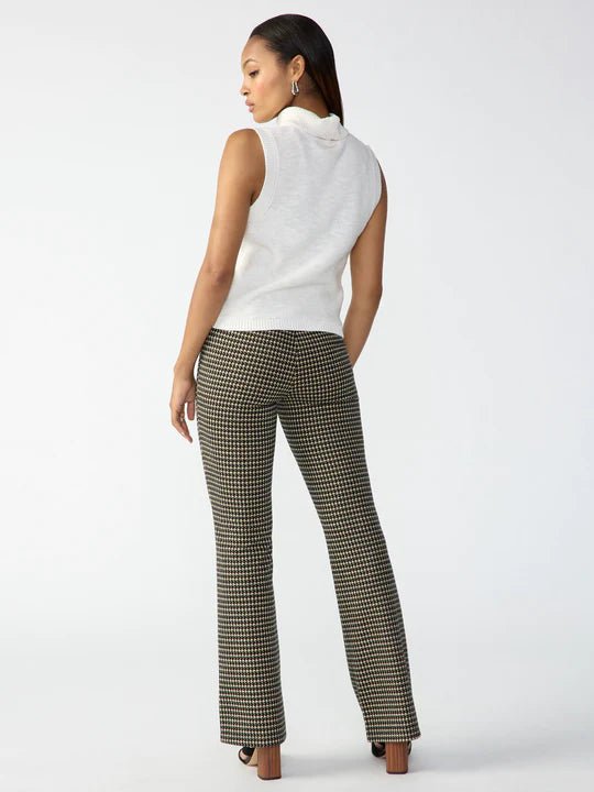 Sanctuary Filmore Semi High Rise Flare Legging Vanilla Mini HoundstoothFlare Pants