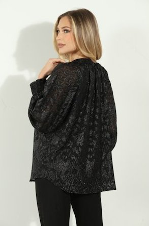 Veronica M Holiday Split Neck BlouseLong Sleeve Shirt